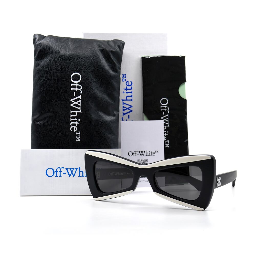 OFF-WHITE 0ER1070 BLACK /WHITE GREY WOMEN'S AUTHENTIC SUNGLASSES - Picture 5 of 13